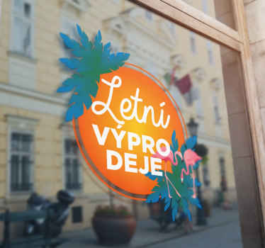 Výprodejová samolepka letní tropický výprodej - TenStickers