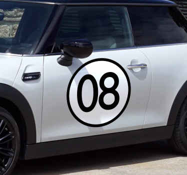 Autoaufkleber abgerundete Zahl - TenStickers