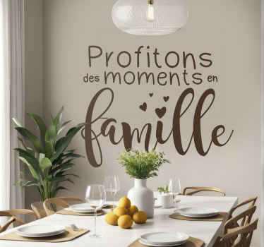 Sticker salle à manger citation moments heureux en famille - TenStickers