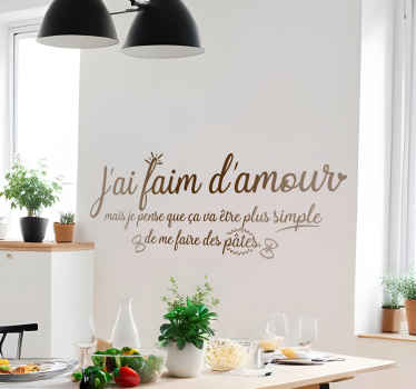 Sticker salle à manger citation d'amour drôle - TenStickers