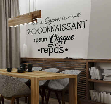 Sticker salle à manger citation de gratitude - TenStickers