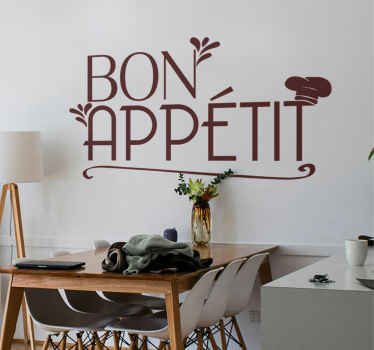 Sticker salle à manger Bon appétit élégant - TenStickers