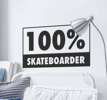 100% Skateboarder Wall Sticker - TenStickers