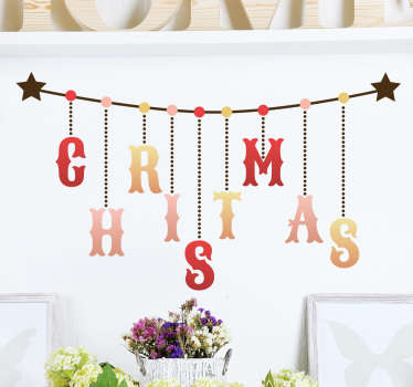 Adesivo decorativo scritta christmas appesa - TenStickers