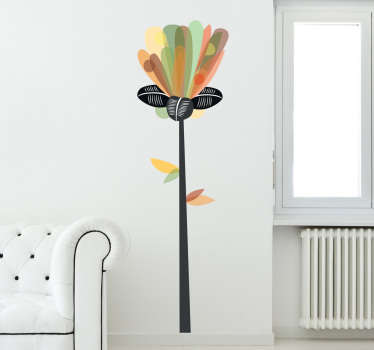 Abstract Vertical Flower Sticker - TenStickers