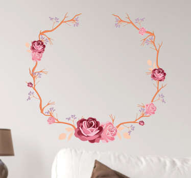 Vinil decorativo coroa de rosas - TenStickers