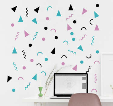 80s Geometric Shapes Wall Sticker - TenStickers