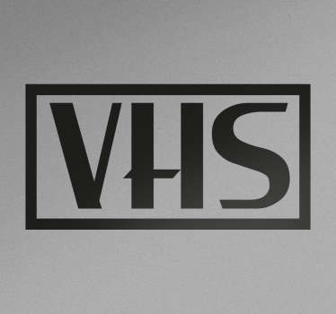 Vinilos retro para amantes de la tecnología de los años 80 con el característico logo de la marca de videos domésticos.