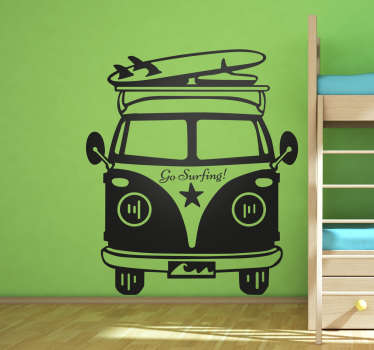 Go Surfing Van Wall Sticker - TenStickers