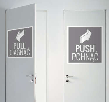 Naklejka Pchnąć Ciągnąć - TenStickers