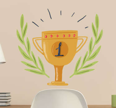 Wandtattoo Pokal erster Platz - TenStickers