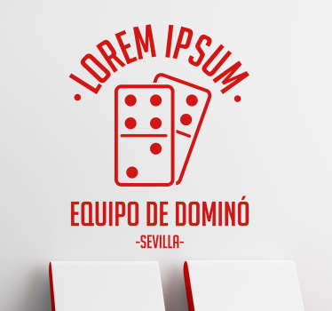 Vinilo personalizable equipo dominó - TenVinilo