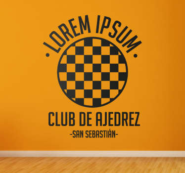 Vinilo personalizable club ajedrez - TenVinilo