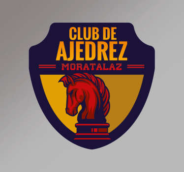 Adhesivo escudo ajedrez personalizable - TenVinilo