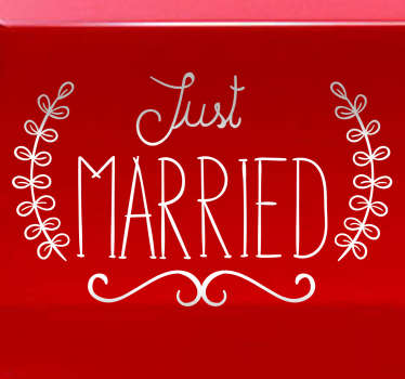 Wandtattoo elegant Just Married - TenStickers