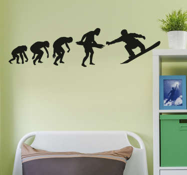 Evolution to Snowboarder Wall Sticker - TenStickers