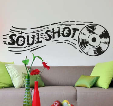 Autocolante decorativo musical com desenho alusivo aos Soul Shot. Ideal para a decoração da sala de estar ou do quarto de dormir.