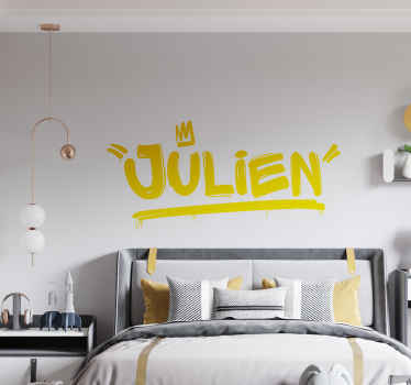 Graffiti with name and crown wall sticker for teens - TenStickers
