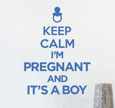 Keep Calm, It's a boy Wall Sticker - TenStickers