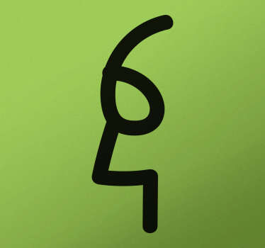 Sticker chiffre 6 et 4 bonhomme - TenStickers