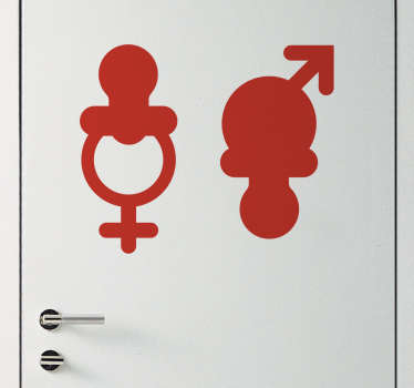 Wandtattoo Schnuller Junge und Mädchen - TenStickers