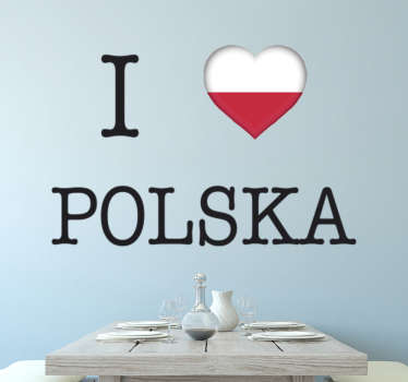Naklejka ścienna I love Polska - TenStickers