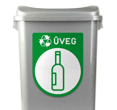 üveg újrahasznosítás konténer matrica - TenStickers