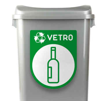 Adesivo contenitore riciclaggio del vetro - TenStickers