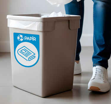 újrahasznosított papír Matrica szemeteskuka - TenStickers