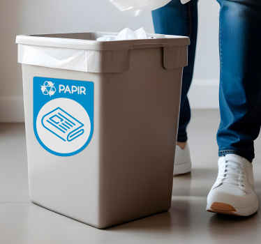 Recikliranje papirja nalepka za zabojnike - TenStickers