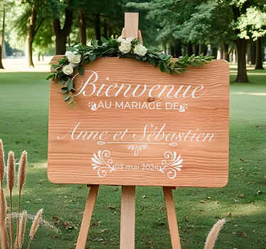 Sticker mariage noms et date personnalisables - TenStickers