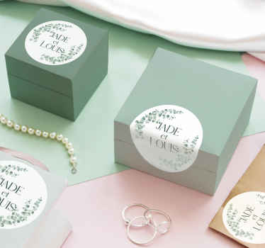 Sticker mariage conception de feuilles avec des noms - TenStickers