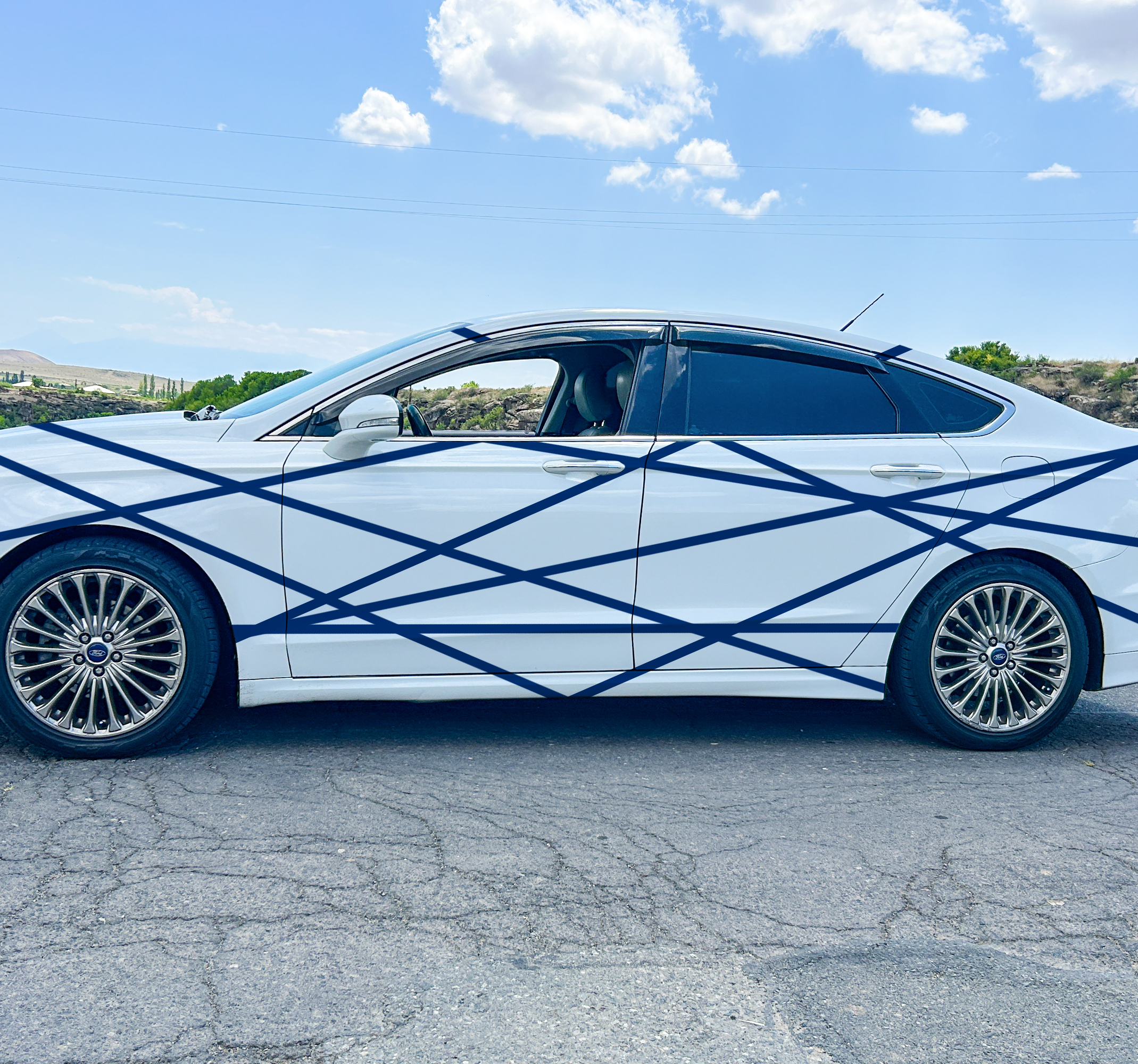 Autocolante para carros conjunto de listras