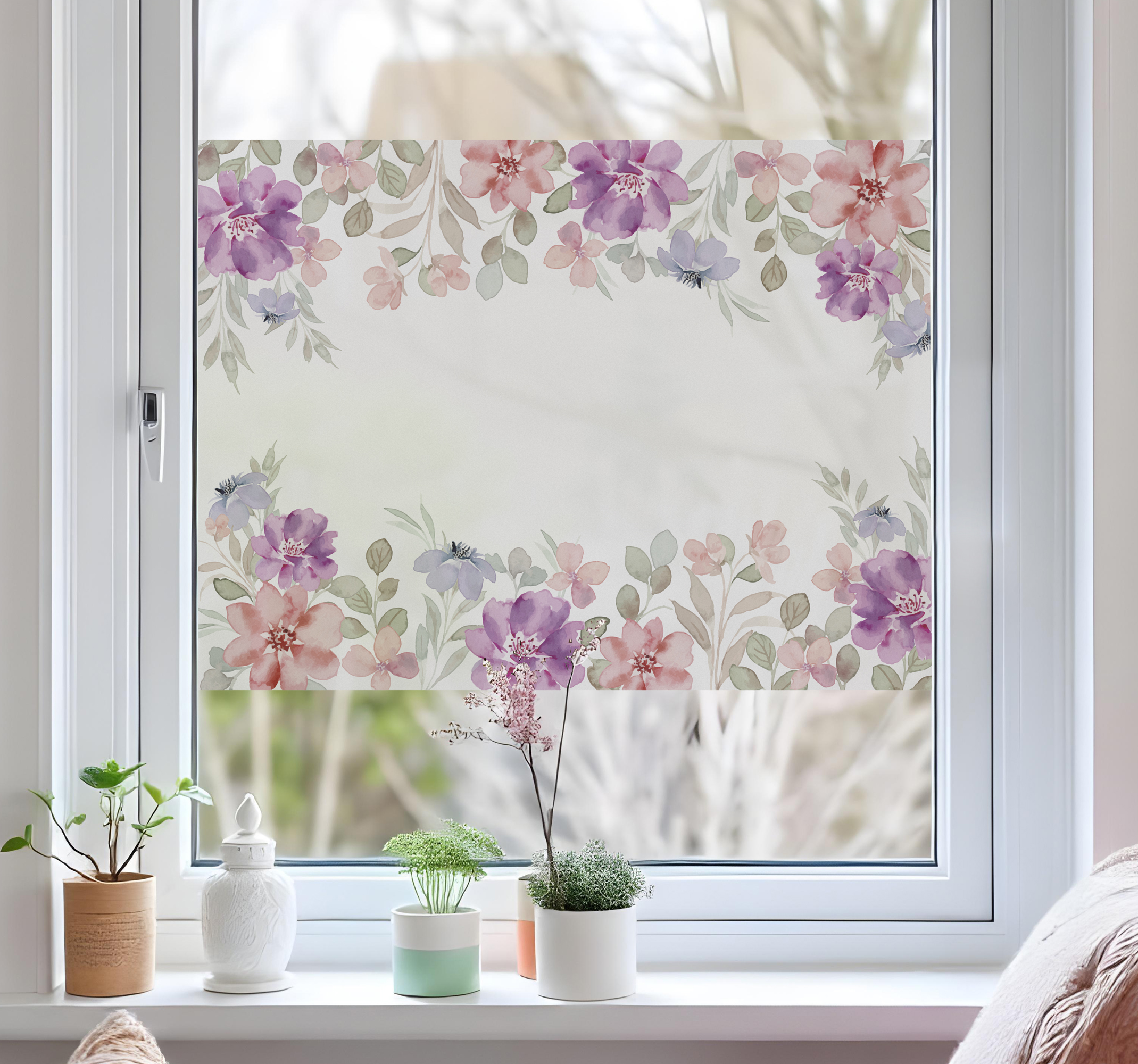 pellicola privacy finestre composizione floreale
