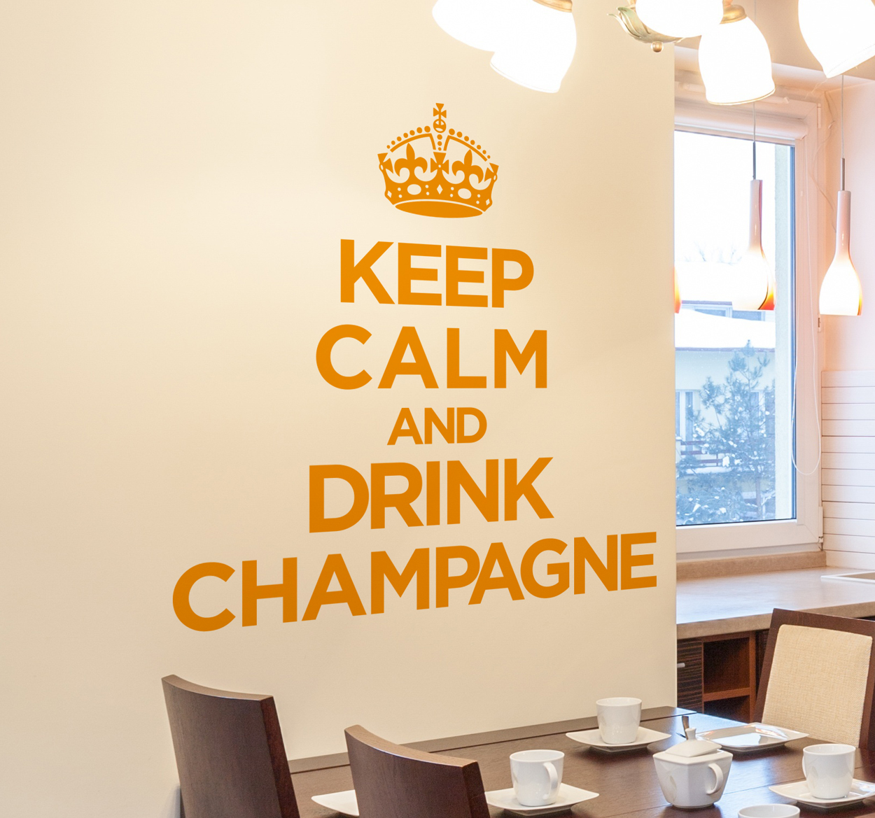 Muursticker Keuken Keep Calm Drink Champagne