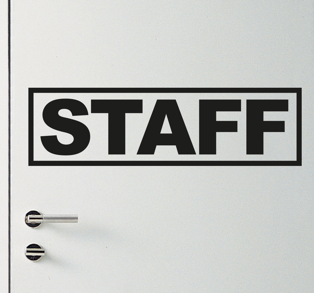 Vinilo para puerta señalización staff
