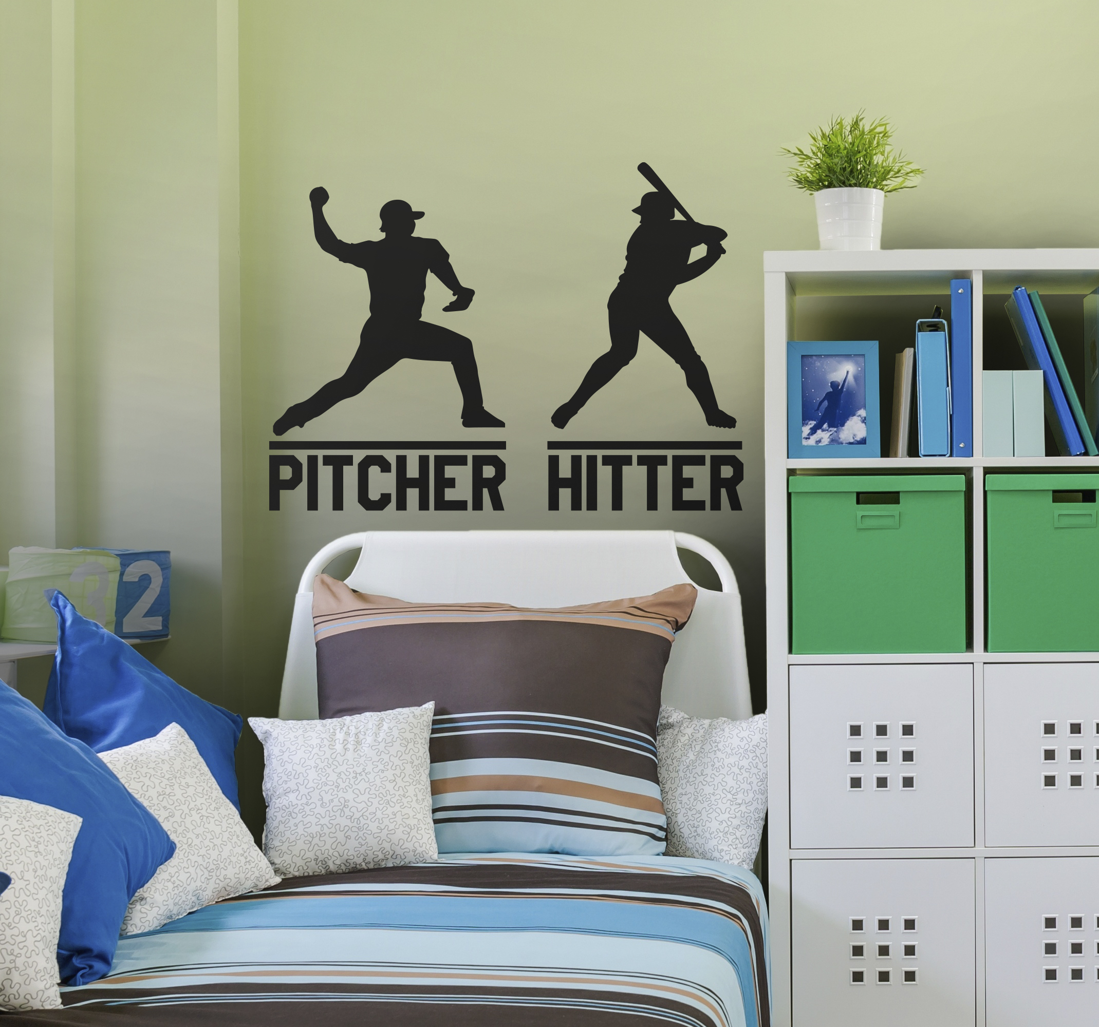 Tenstickers Sticker sport Pitcher en Hitter