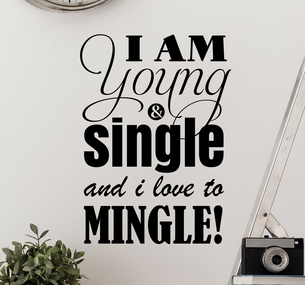 Tenstickers Muursticker Young Single Mingle