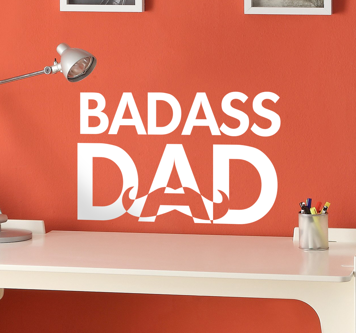 Tenstickers Muursticker Badass Dad snor