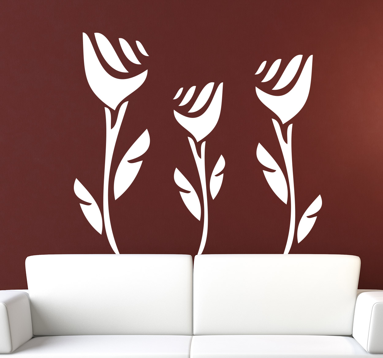Tenstickers Bloemen muursticker decoratie drie rozen