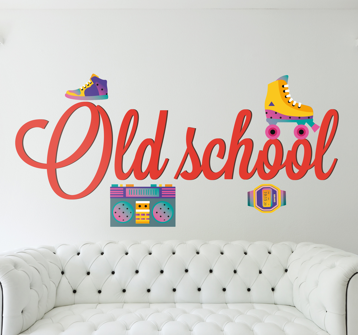 Tenstickers wanddecoratie Old schools 80´s