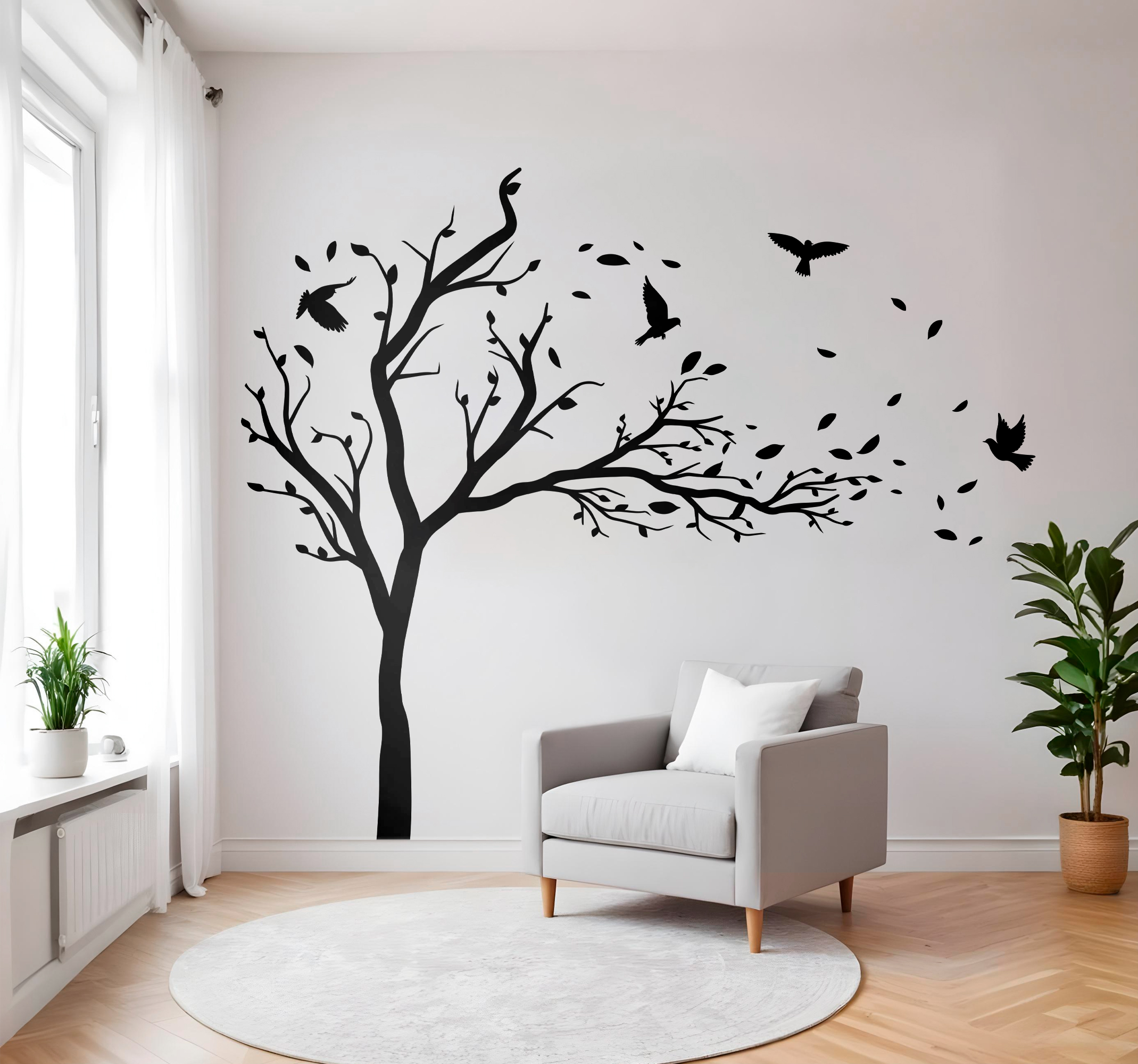 Tenstickers Herfst boom scène muursticker