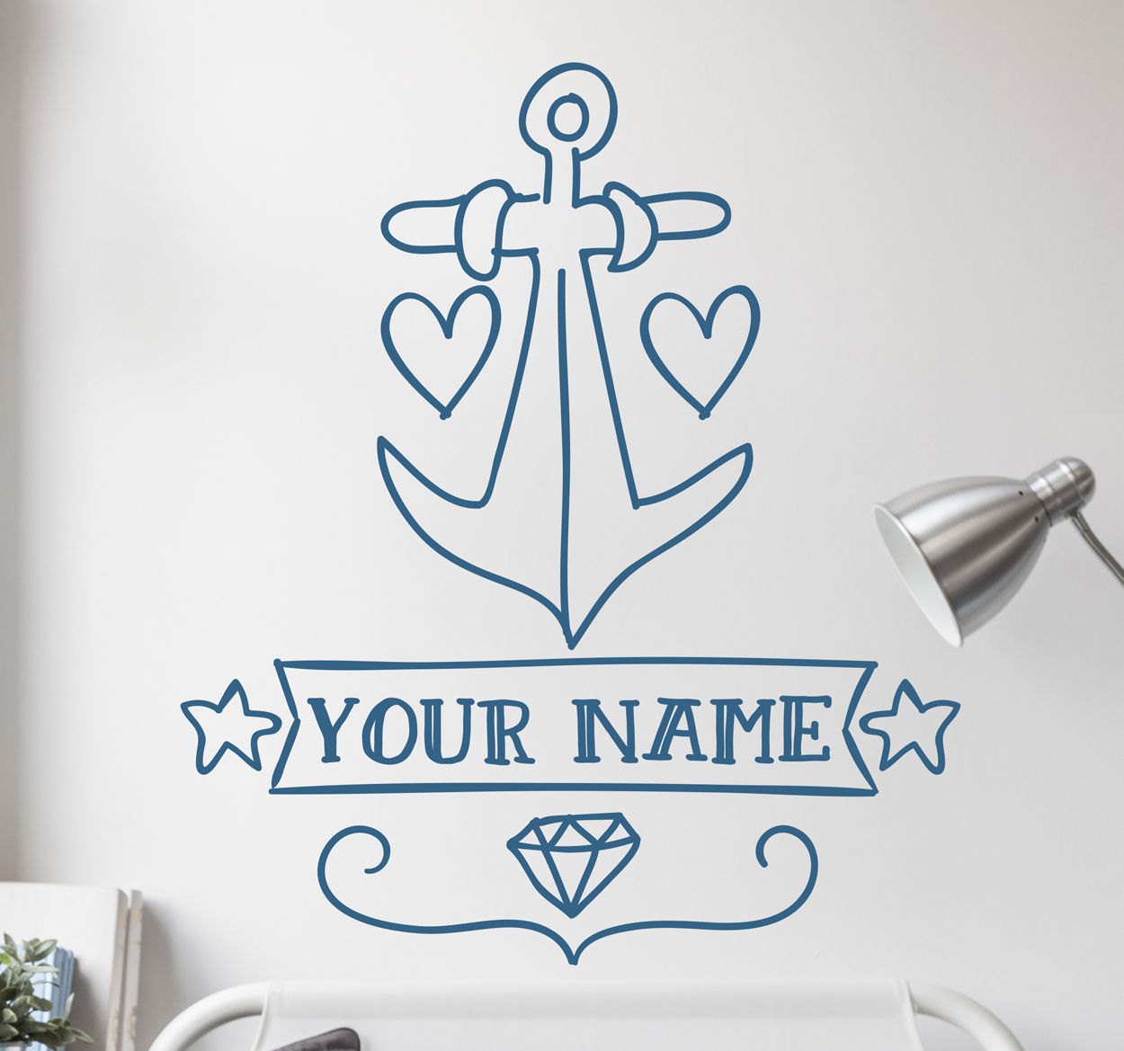 Tenstickers Muursticker Anker met jou naam!