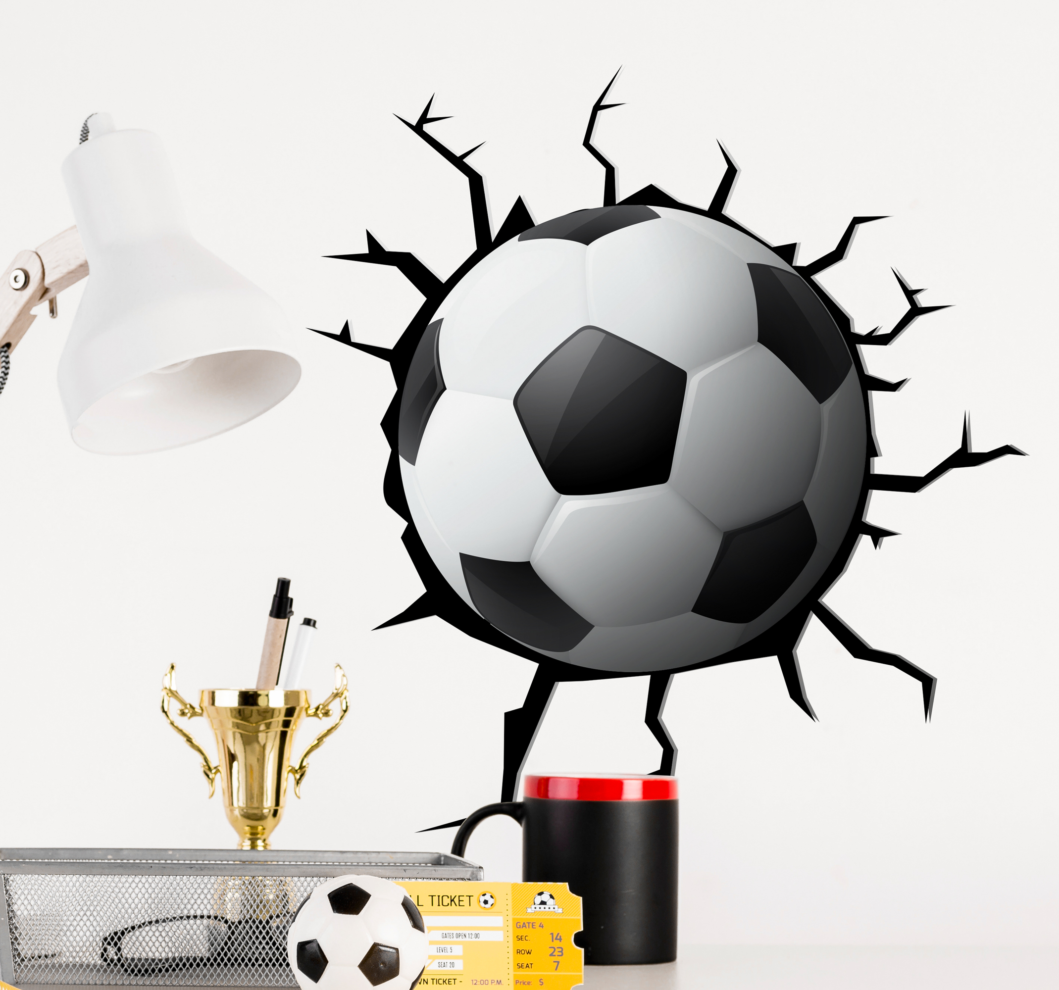 Aufkleber 3D Fußball