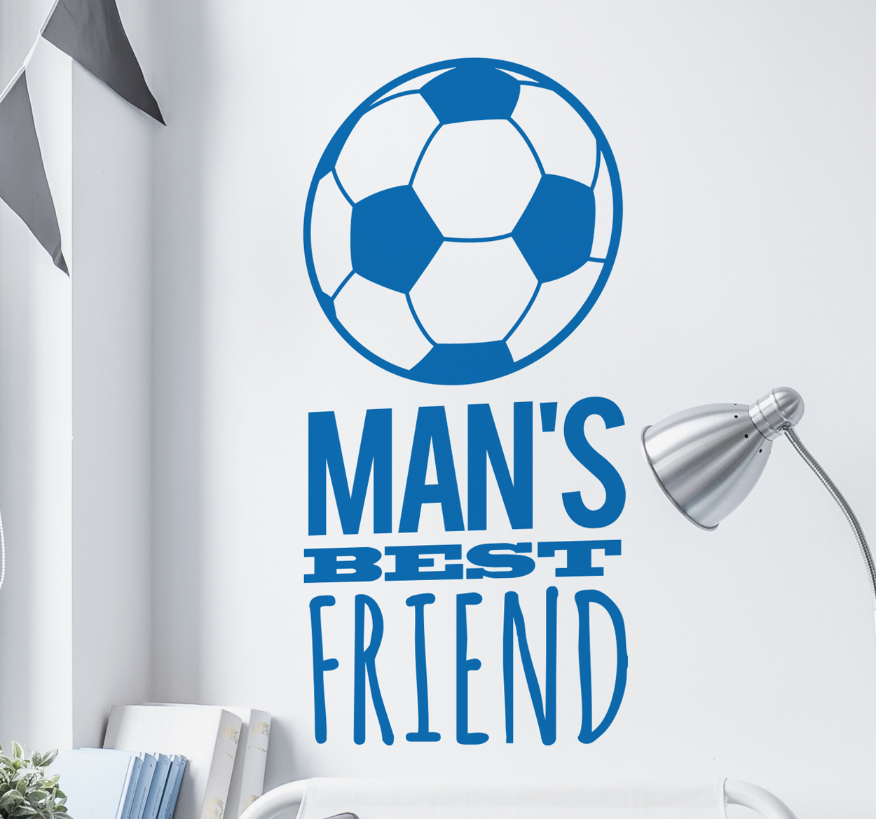 Muursticker voetbal man's best friend