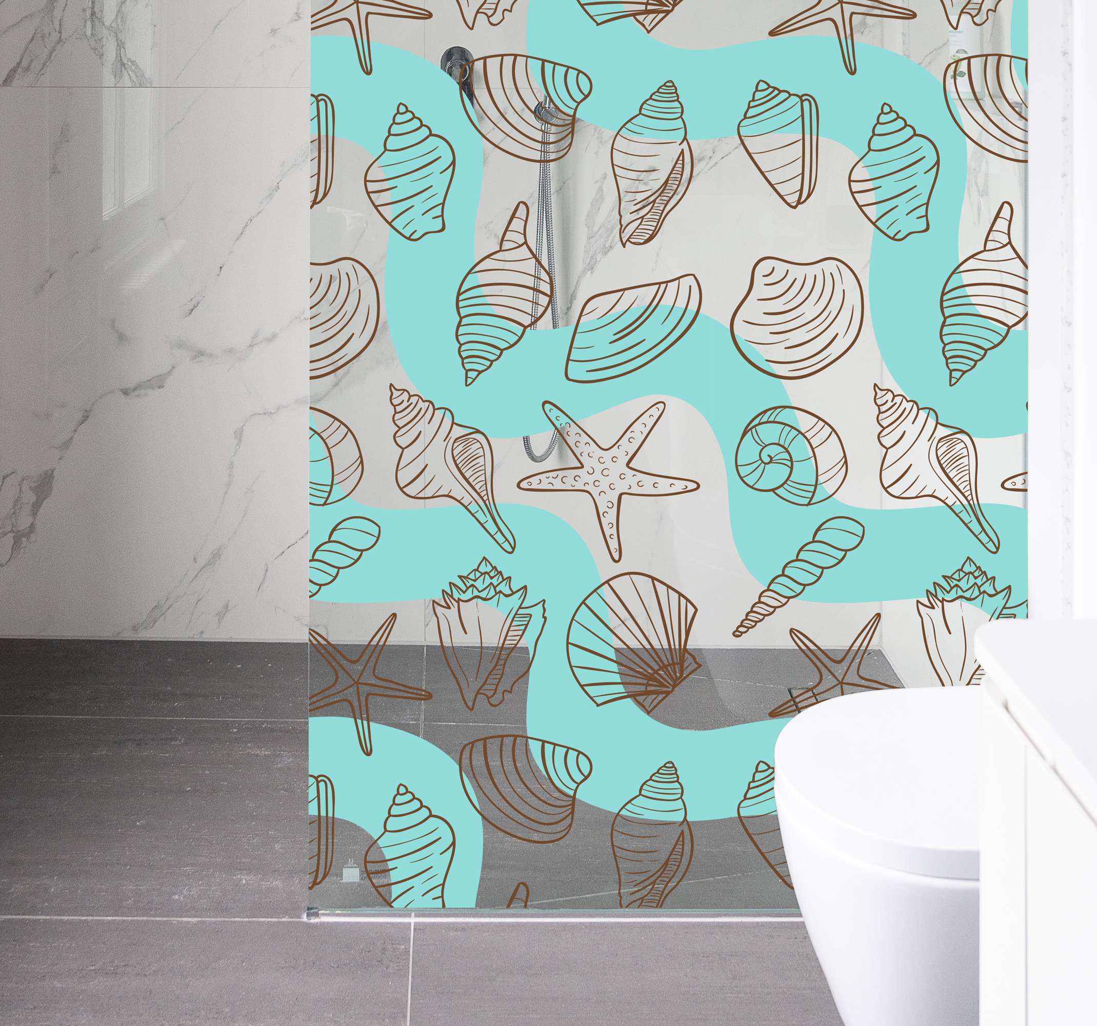 Douchewand sticker badkamer zee