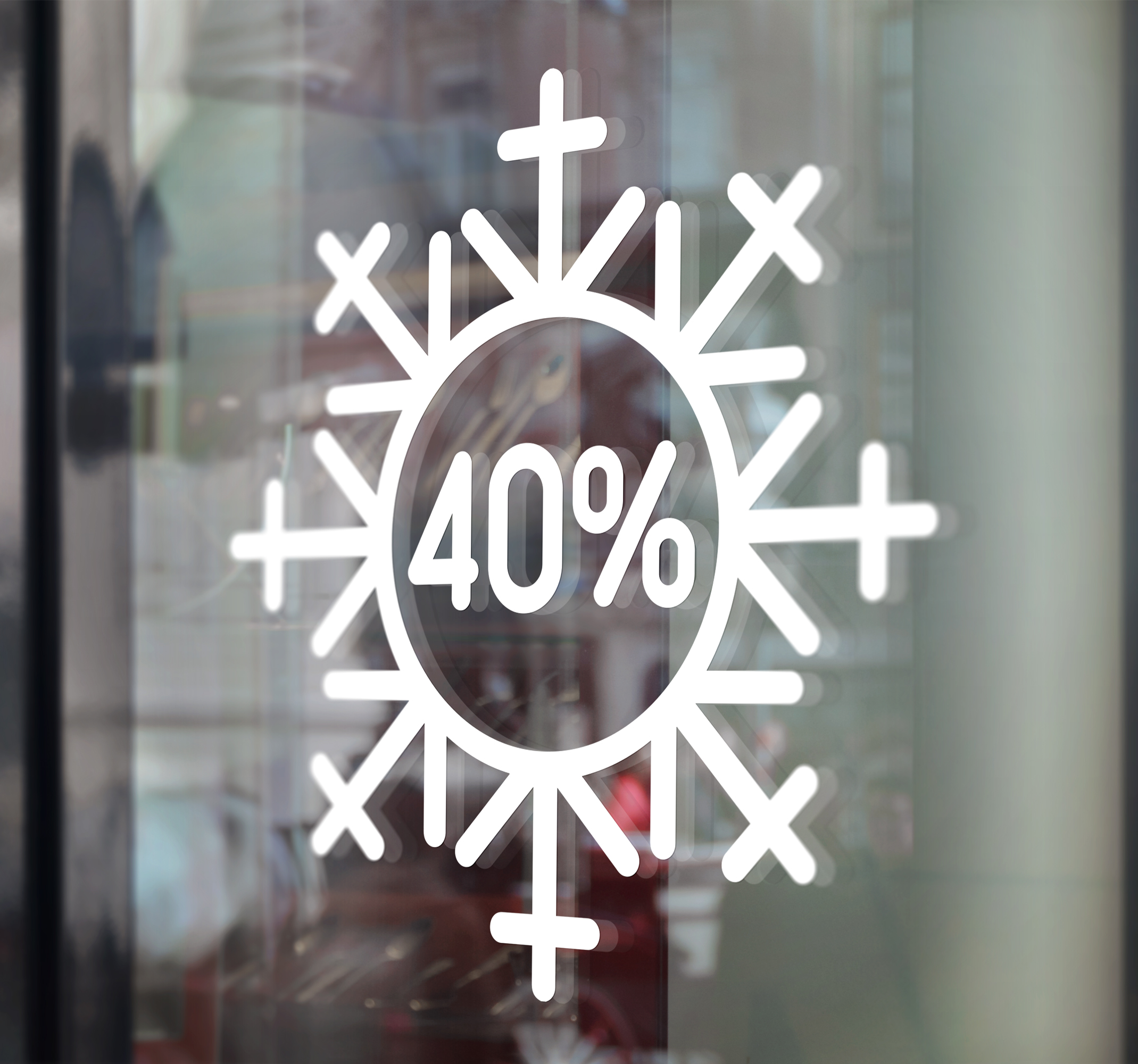 Adesivo saldi sconto fiocco di neve