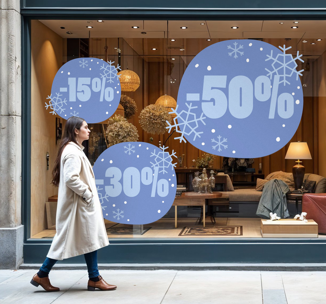 Adesivo saldi sconto invernale