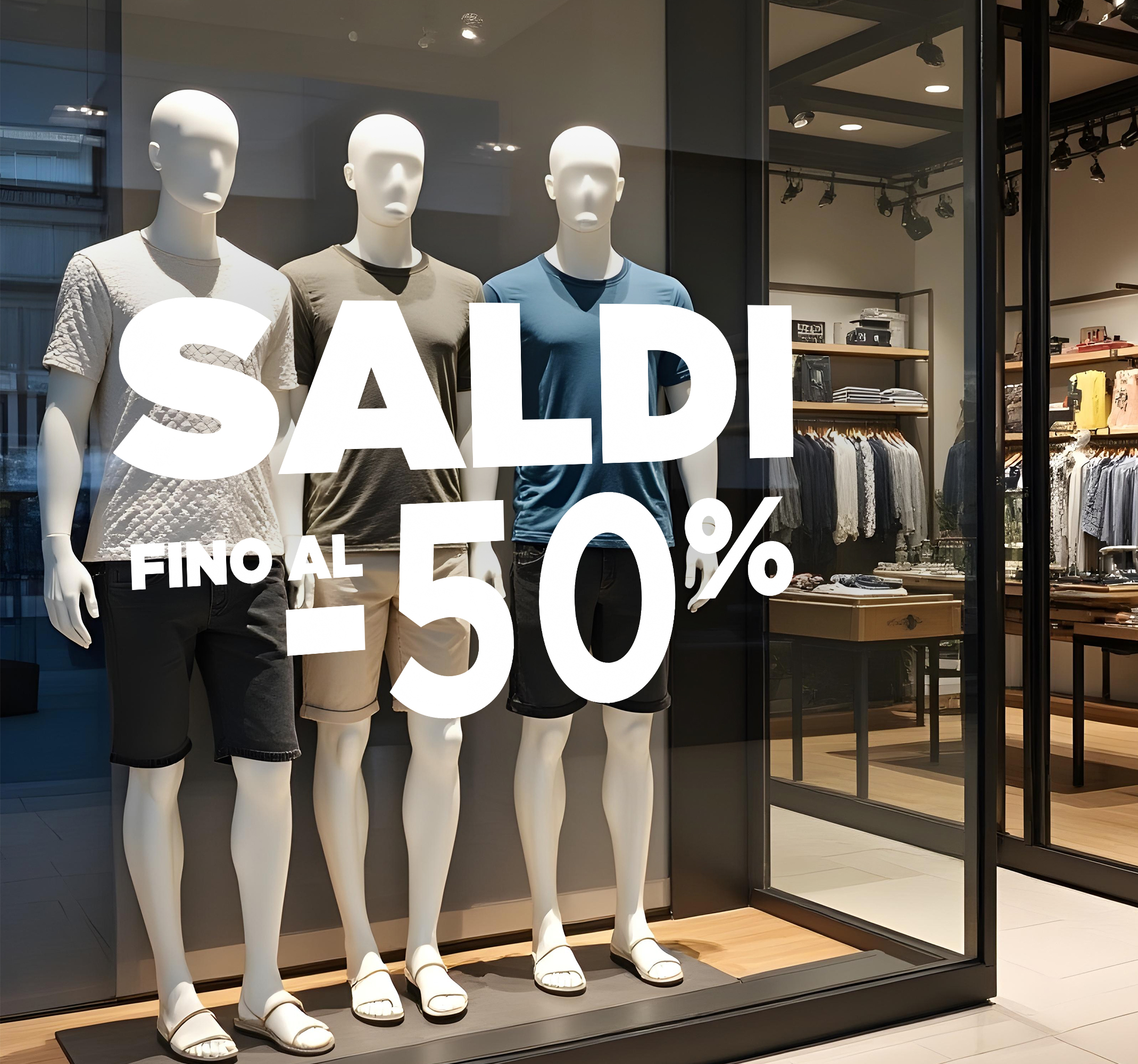 Vetrofanie saldi grande sconto personalizzato