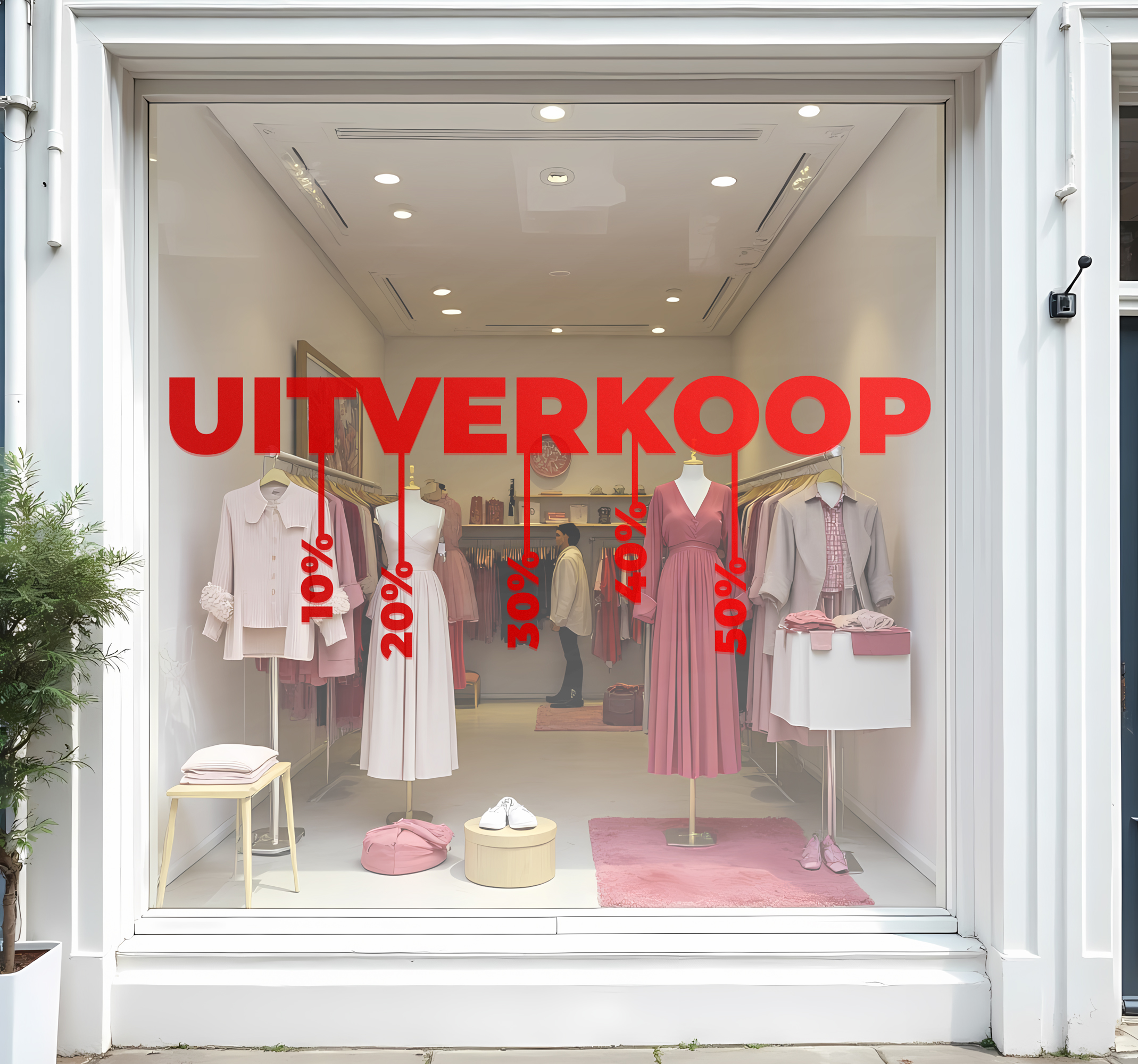 €62 korting op hangende kortingsstickers bij TenStickers